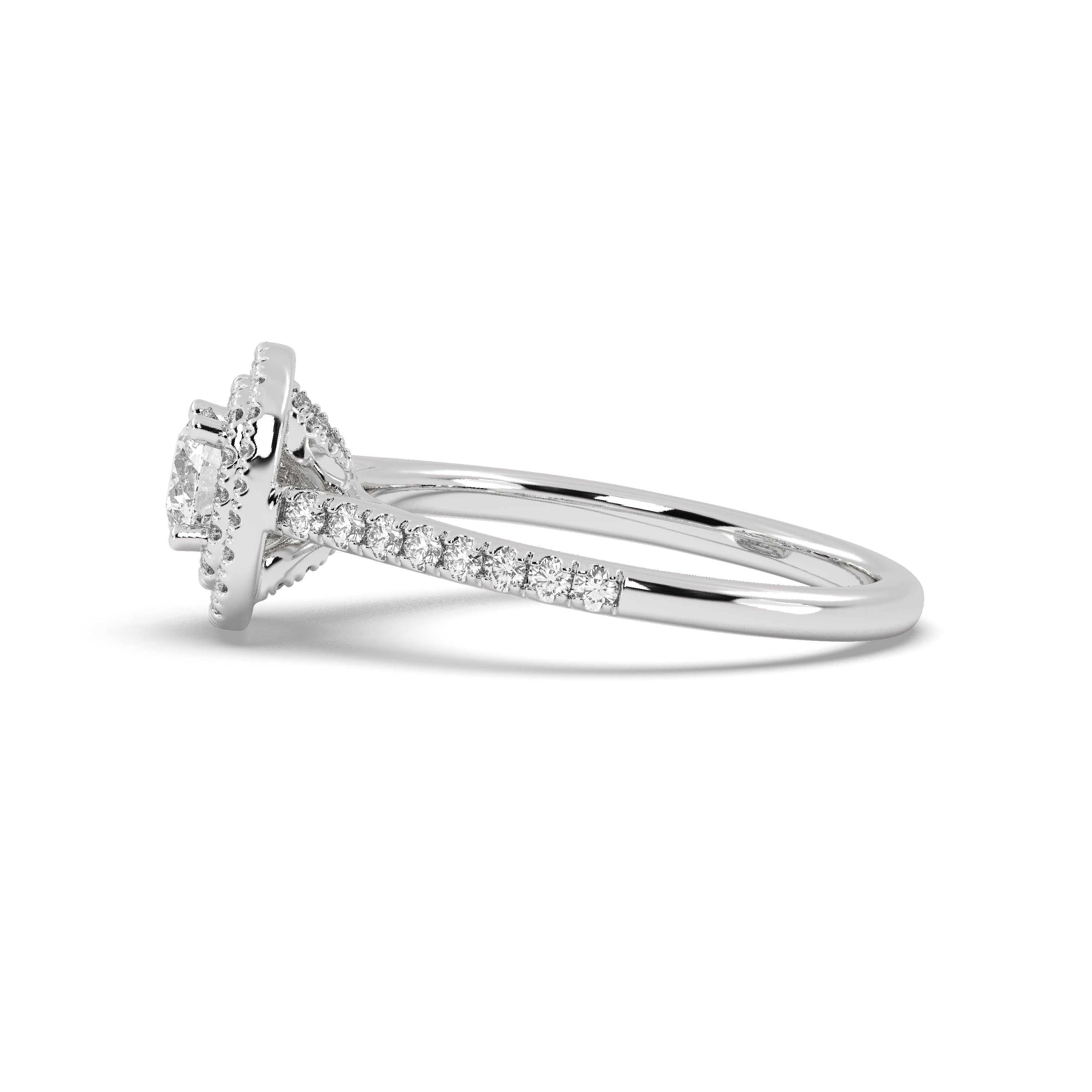 0.87 Carat Round Lab-Grown Diamond Ring in 14k White Gold